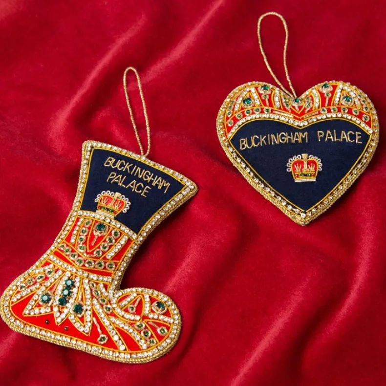 Buckingham Palace Navy And Red Heart Decoration