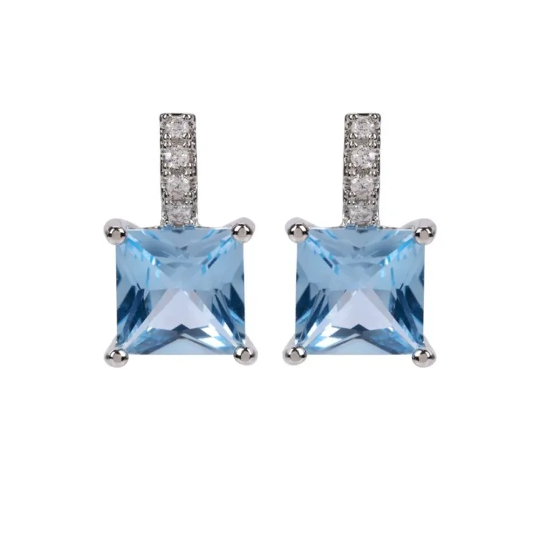 Crystal Square Drop Earrings