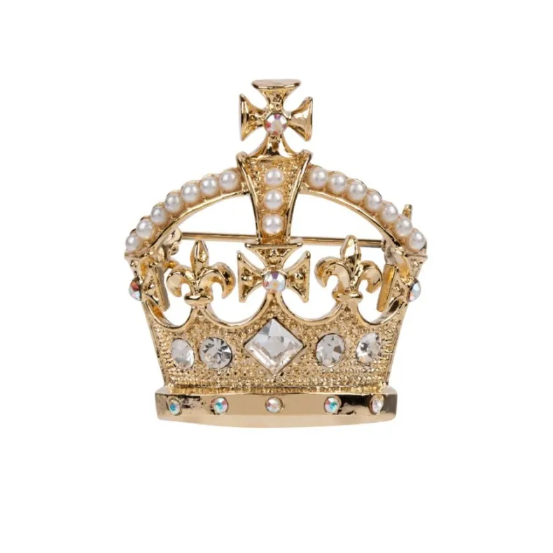 Gold Crown Brooch
