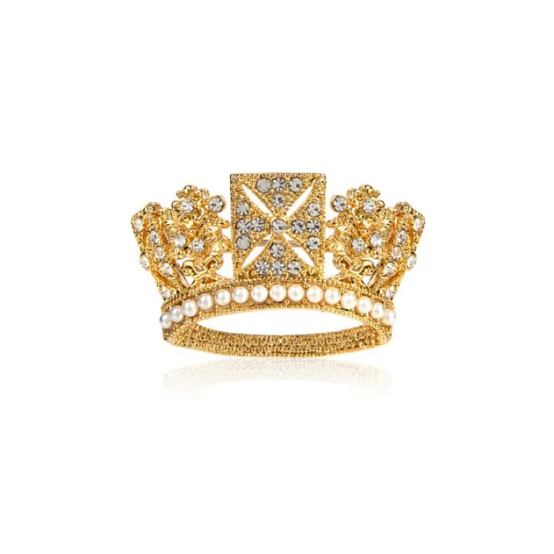 Gold Diadem Crown Brooch