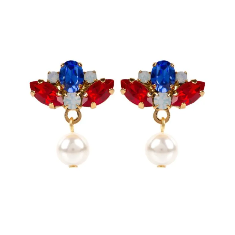 Vicki Sarge Red, White And Blue Small Drop Earrings