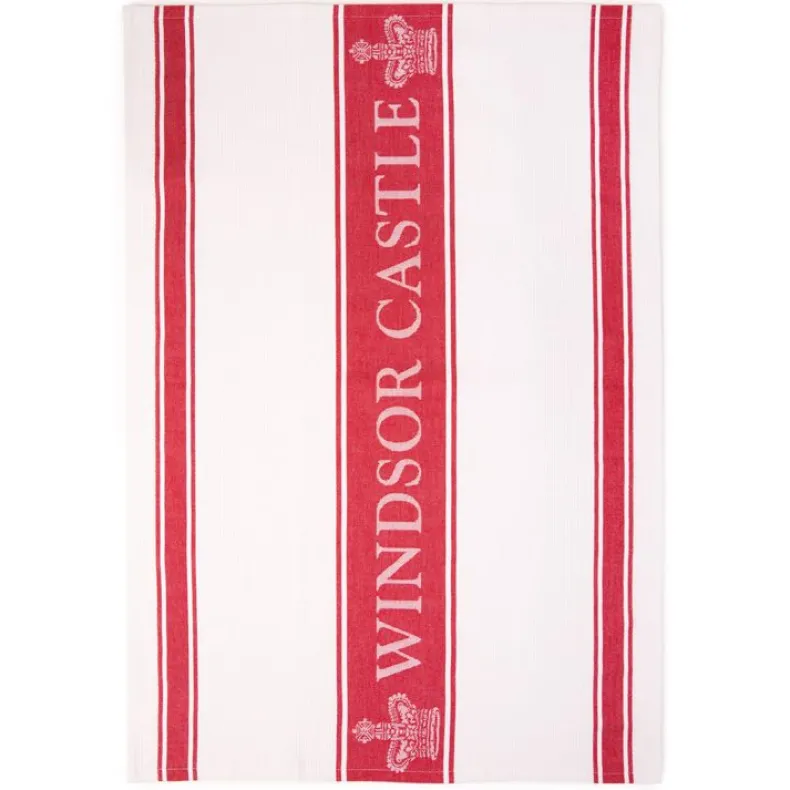 Windsor Castle Red Waffle Tea Towel